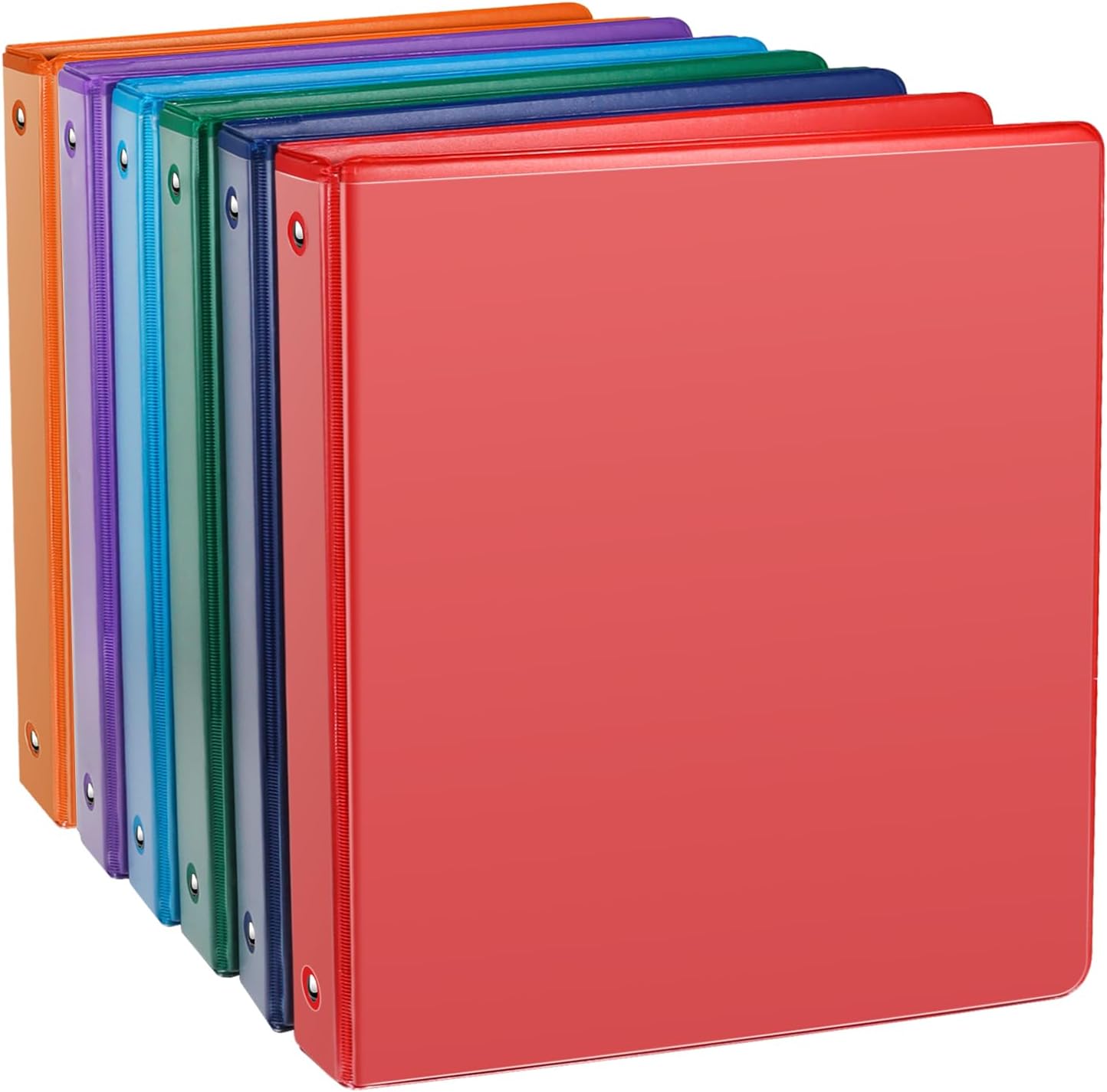 COMIX 3 Ring Binder 2 inch with Clear View Cover, 2" View Binder Holds 450 Sheets of US Letter Size Paper, 6 Pack (Green)