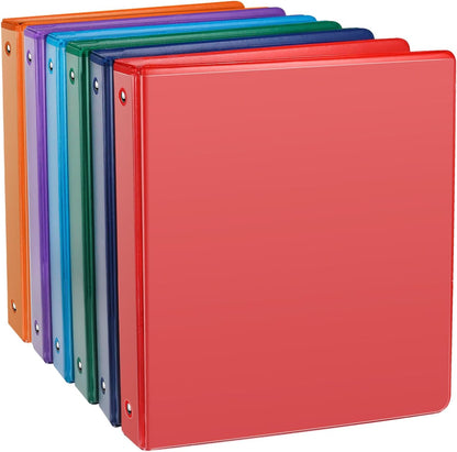 COMIX 3 Ring Binder 2 inch with Clear View Cover, 2" View Binder Holds 450 Sheets of US Letter Size Paper, 6 Pack (Green)