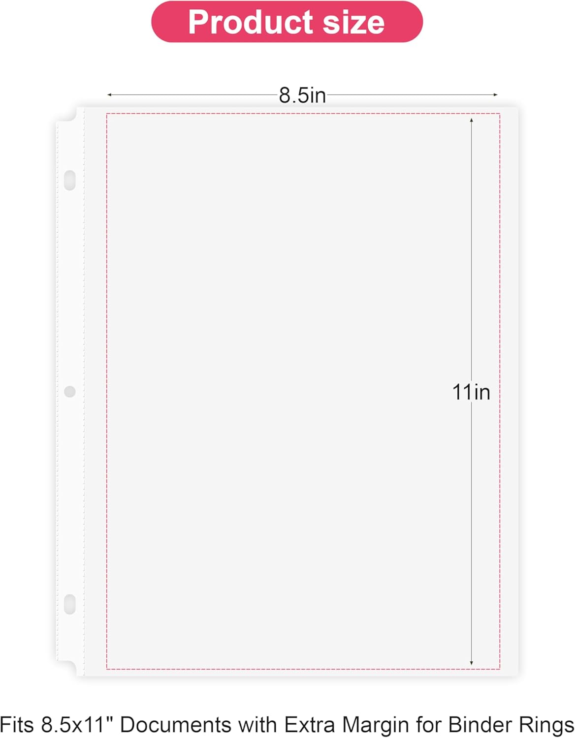 Sheet Protectors 50 Pack | Fits 8.5x11 Paper & 3-Ring Binders | Glare-Reducing Textured Surface with Reinforced Edges | Acid-Free Top-Loading for Home, School & Office