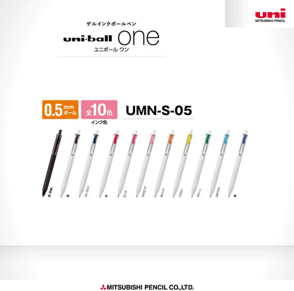 Mitsubishi Pencil Uni-Ball One Gel Ballpoint Pen Refill, 0.5, Black, 10 Pieces, Hako UMR05S.24