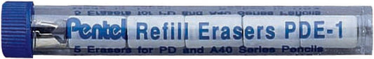 Pentel Refill Eraser for AL, Ax and PD Series Pencils 5 Pcs/Tube, 3-PK