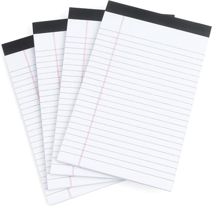 ZZTX Legal Pads Note Pads 5 x 8 Inch Lined Writing Pads, 50 Sheets Per Writing Pad, 4 Pack (Multicolor)