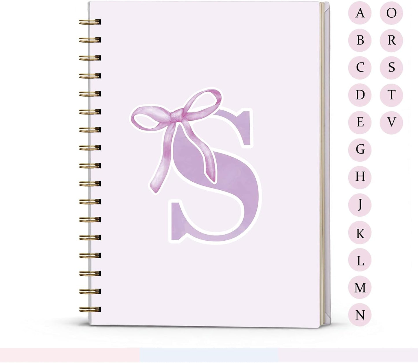 Blue Bow Journal Notebook for Girls,Initial H Journals Personalized Diary Gifts for Teen Girl Kids,Monogrammed Gifts for Women,Trendy Coquette Cute Hardcover Spiral Notebook 5.5 x 8.3 - Colors B