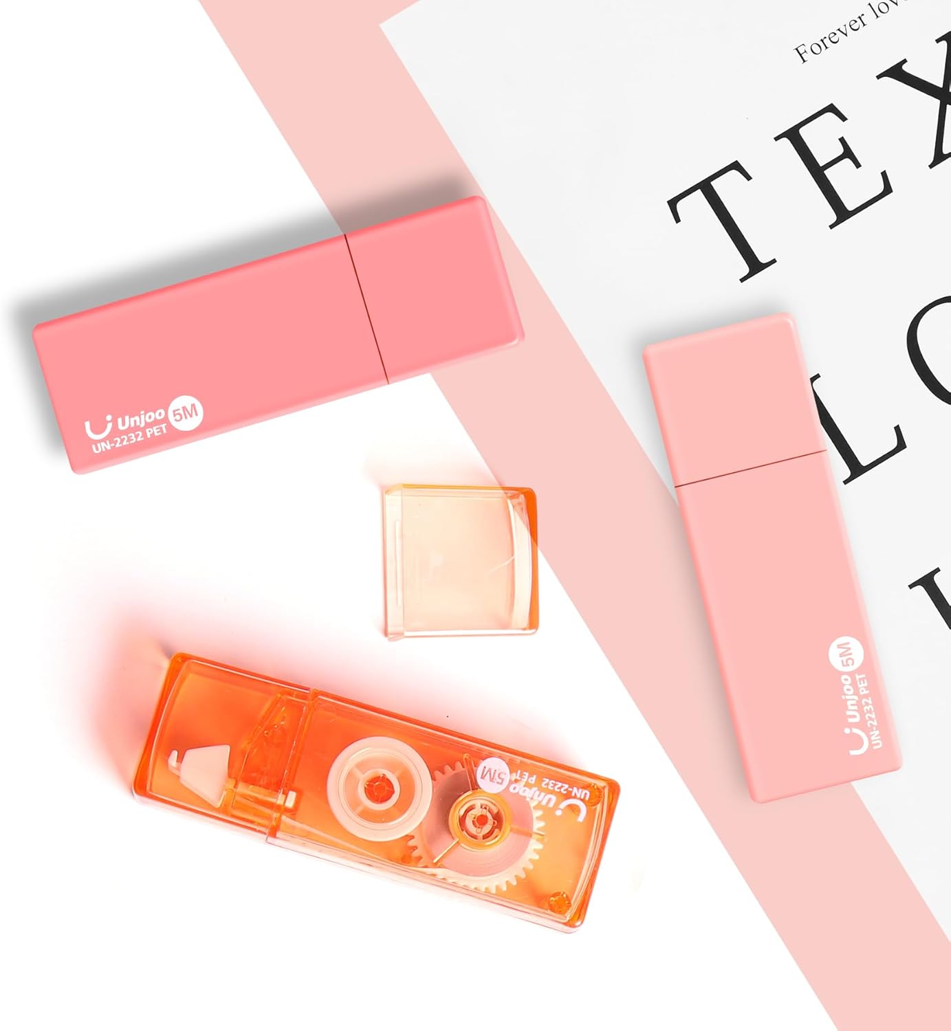 Unjoo White Correction Tape, Easy To Use Cute Applicator for Instant Corrections, For school, Office Workers (Gradient Purple, 5M/196" x 0.2",12pack)