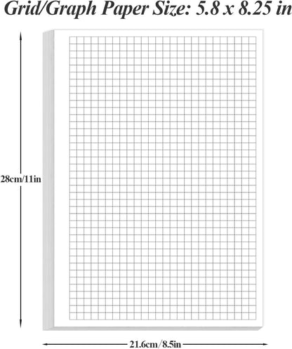 A5 Grid Refill Paper, 6-Hole Graph Paper, 100Sheets / 200Pages Loose-Leaf Grid Paper, 100gsm White Paper, 5.8" x 8.3 "