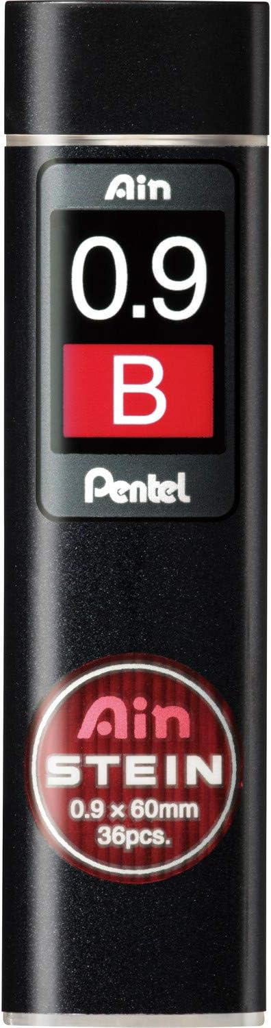 Pentel Ain Stein Mechanical Pencil Lead, 0.9mm B, 36 Leads (C279-B)