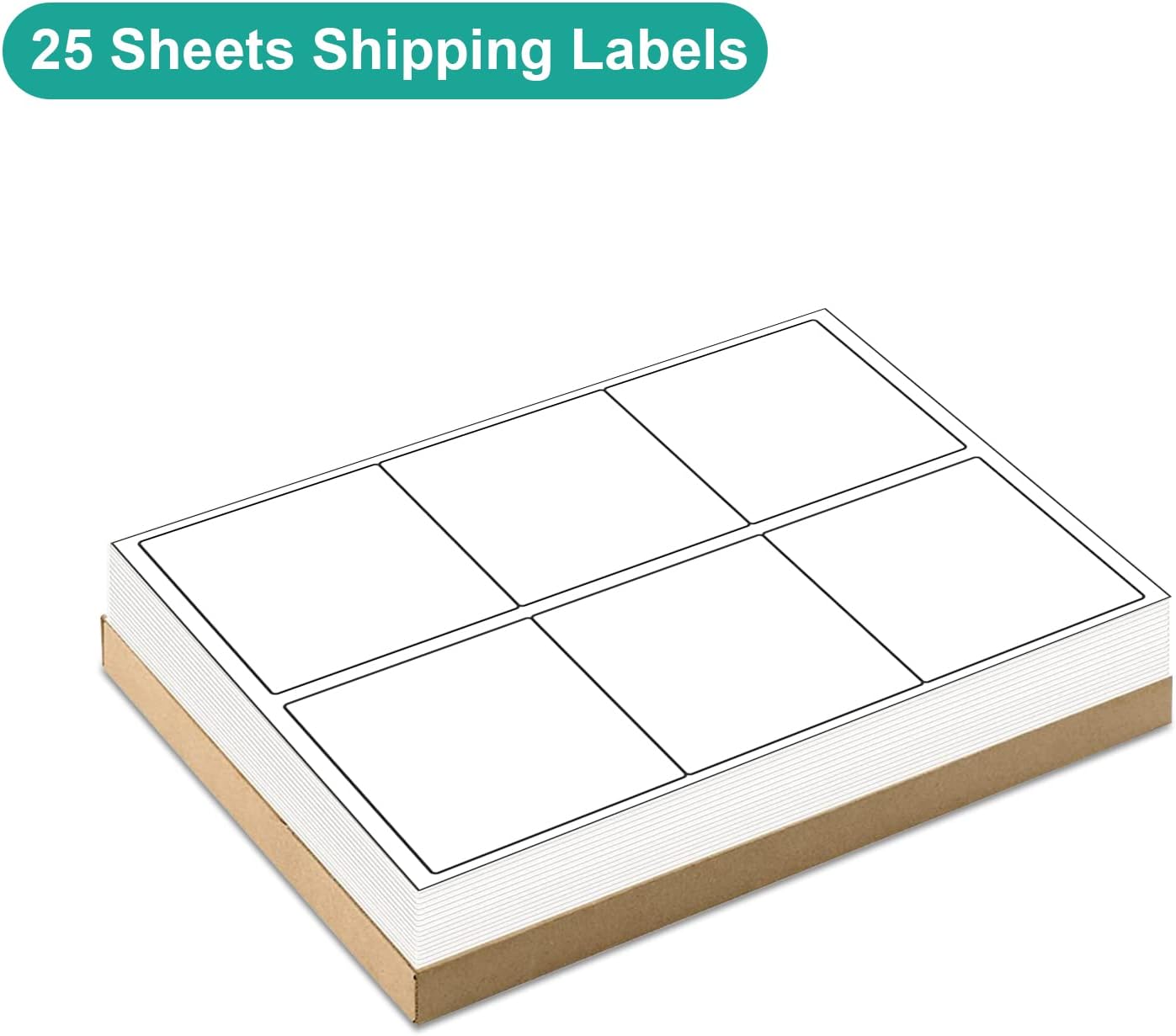 MFLABEL Half Sheet Shipping Labels - 200 Self Adhesive Sticker Sheets for Laser & Inkjet Printers, Waterproof & Smudge-Free, with 12 Free Fragile Labels for Packaging, Shipping and Crafting - Colors A