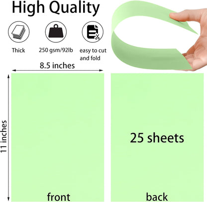 25 Sheets Black Cardstock Paper 8.5'' x 11'', 250gsm/92lb Thick Paper for Scrapbook, Invitations, Printing and DIY Cards