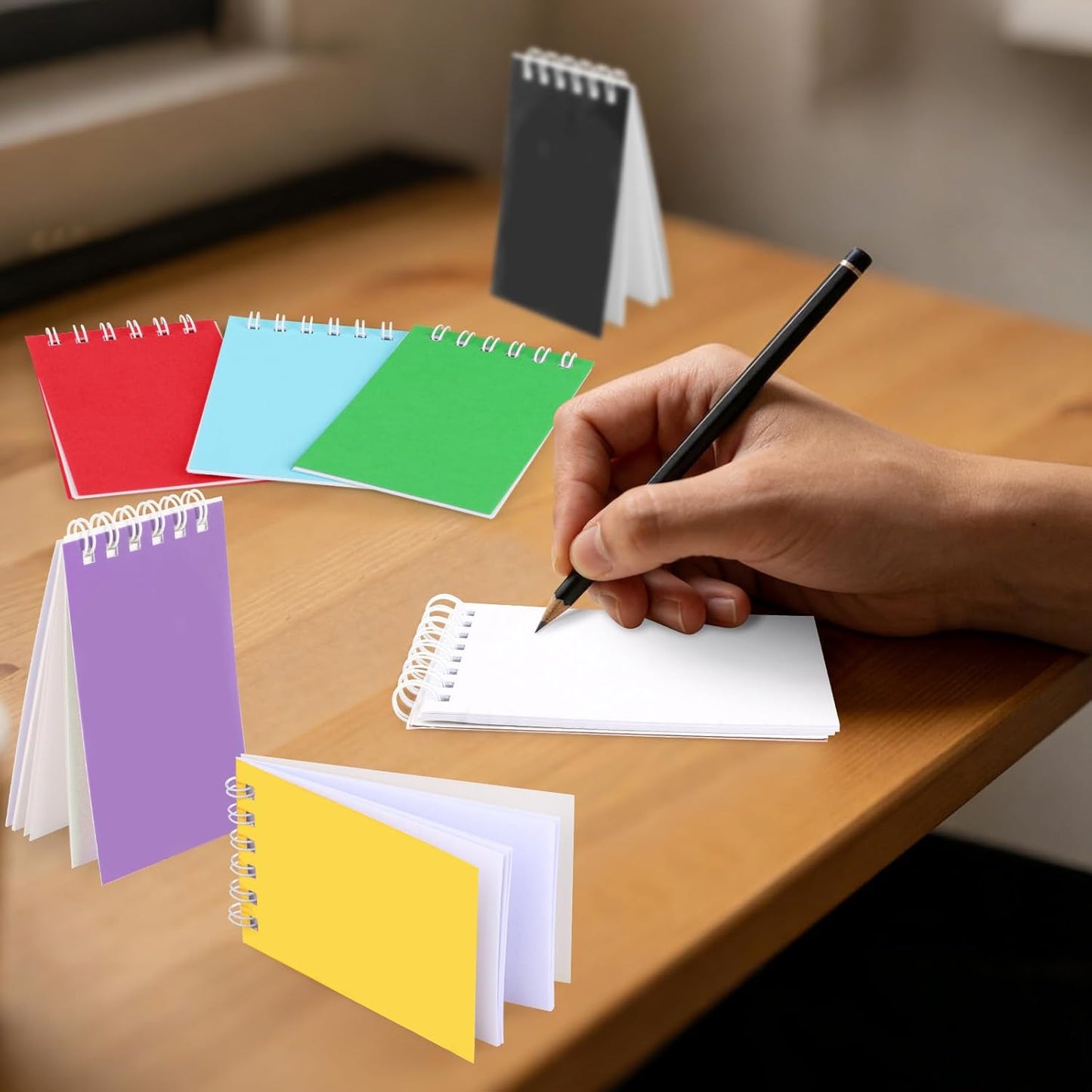 Hooqict 24 Pack Small Pocket Notebook Mini Notebooks Bulk Small Spiral Notepads with 8 Colors, Memo Note Pads for Kids, Work, Office, School, 3.9 x 2.4 Inches