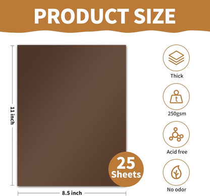 25Sheets Cream Paper, 8.5 x 11 Thick Card stock for Certificates, Invitations, Greeting Cards, Crafts, Graduations 250gsm/92lb Heavyweight Scrapbook Paper（Cream）