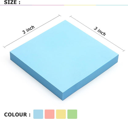 Sticky Notes 3x3 Self-Stick Notes Bright Colors Sticky Notes 4 Pads 100 Sheets/Pad (Yellow)