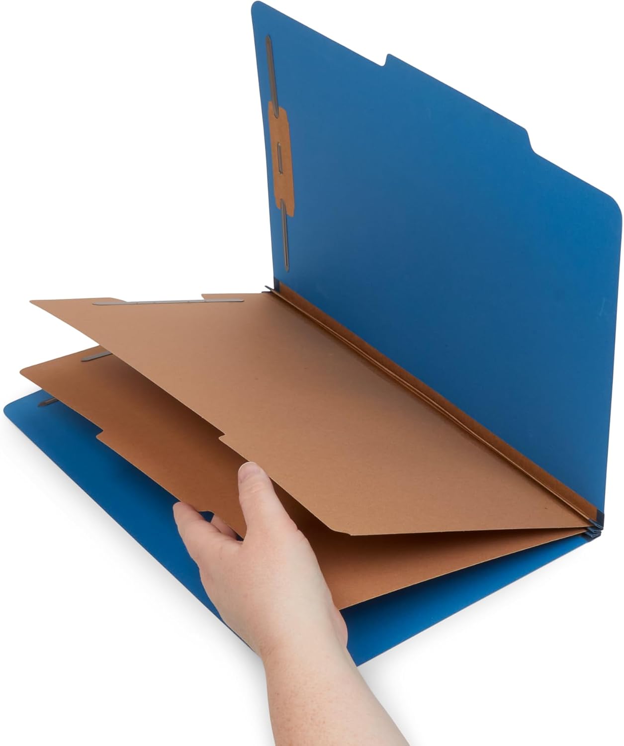 10 Blue Legal Size Classification Folders - 2 Divider 2 Inch Tyvek expansions - Durable 2 Prongs Designed to Organize Standard Law Client Files, Office Reports - Legal Size, 8 3/4 x 14 3/4, 10 Folders