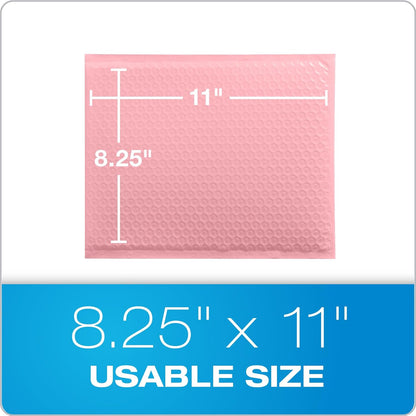 Quality Park Bubble Mailers, 8.5 x 11 Shipping Envelopes, Water Resistant White Poly Padded Envelopes, Redi-Strip Peel Off Closure, 25/Box (QUA85859)