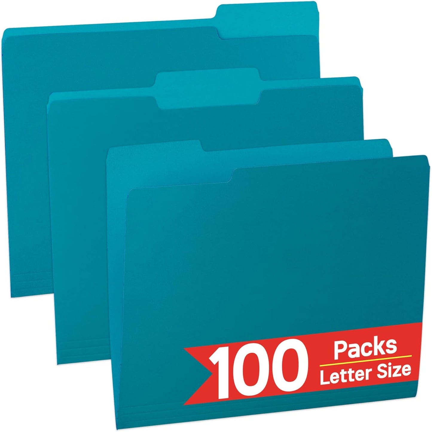 VZCPYTPM 100 Packs Black File Folder,Manilla File Folders Letter Size,1/3-Cut Tabs,8.5x11 File Folders for Office Filing,School Projects and Home,Organizer File Folder