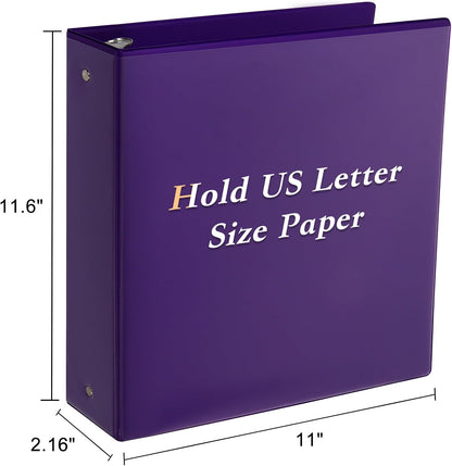 CIXILDTS 1-Inch Round Ring Binders, Standard 3 Ring Binder Fit Letter Size Paper, Presentation View Binders, 6 Packs, Assorted