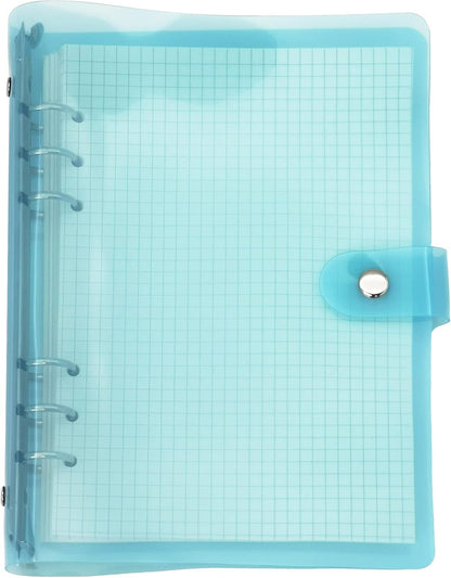 A6 A5 6-Holes Colorful PVC Cover Round Ring View Binder with Snap Button Closure File Folder for Loose Leaf Sheet Protectors Notebook Refill (Pink Daisy, A5 Mini Set) - Colors B