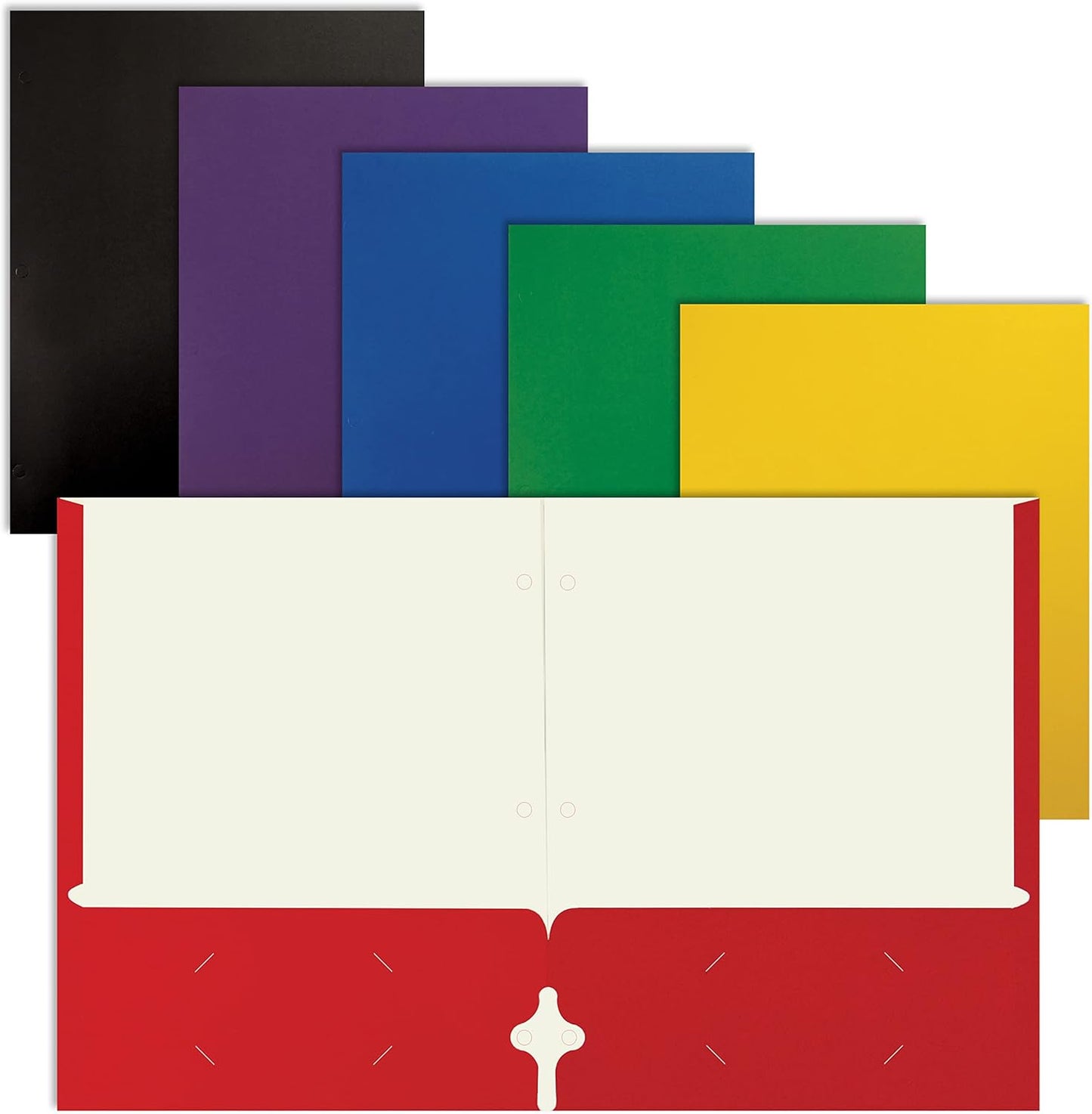 Better Office Products Two Pocket Portfolio Folders, 50-Pack, RED, Letter Size Paper Folders, 50 Pieces, Red