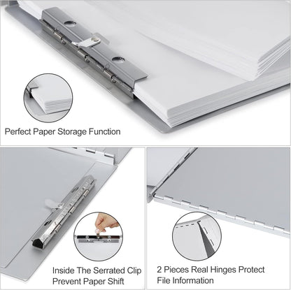 Sunnyclip Aluminum Clipboard with Storage (Letter Size), Metal Recycle Form Holder Portfolio Binder with Clip Inside Posse Box, for Office Business Medical Professionals Stationer