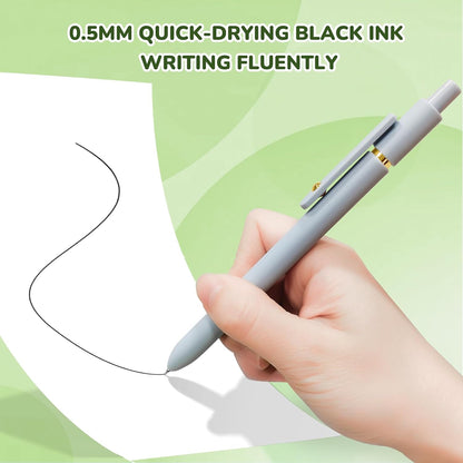 UIXJODO Gel Pens, 5 Pcs 0.5mm Black Ink Pens Fine Point Smooth Writing Pens with Silicone Grip, High-End Series Metal Clip Retractable Pens for Journaling Note Taking (Vintage)