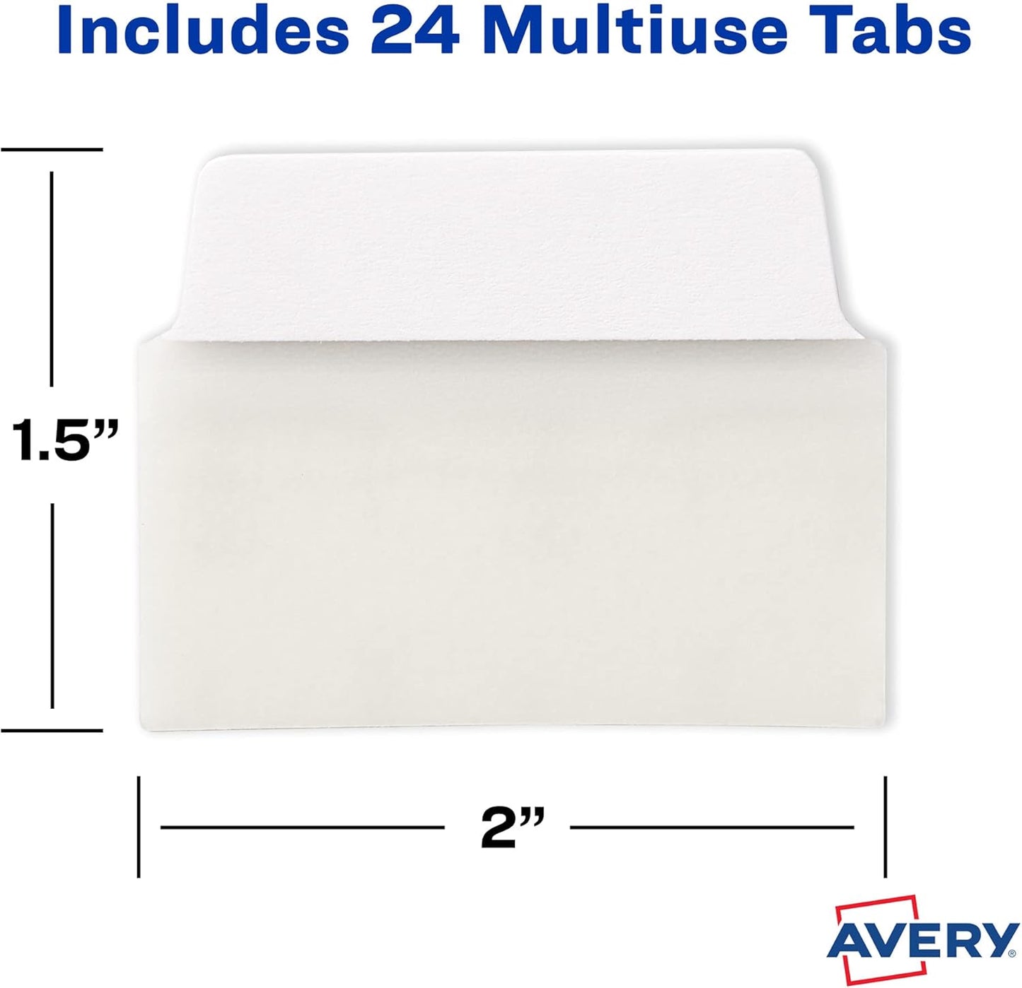Avery Multiuse Ultra Tabs, 2" x 1.5", 2-Side Writable, Assorted Pastel Dots, 24 Repositionable Tabs (74773)