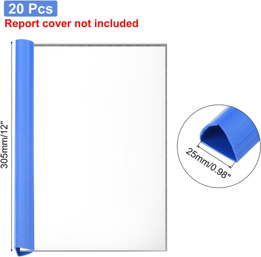 PATIKIL 20Pcs Binding Bars, 25mm Binding Bars Slide Grip 220 Sheets Capacity A4 Size Report Binder Presentation Binder for Report Cover Resume, White