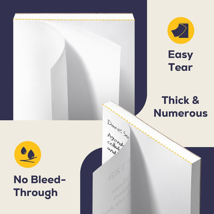 FMP Brands 10 Pack Note Pads 4x6, 100 Sheets Per Memo Pad, Writing Scratch Pad, Blank Notepad, White Waitress Server Note Pads, Paper Pad, To Do Grocery List Small Notepads