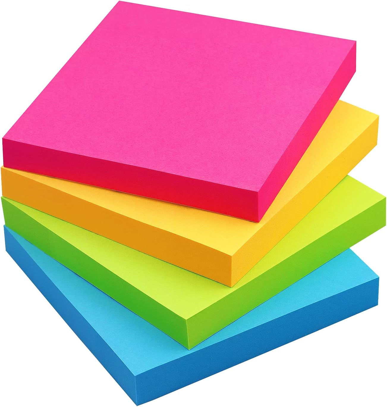 Sticky Notes 3x3 Self-Stick Notes Bright Colors Sticky Notes 4 Pads 100 Sheets/Pad (Yellow)