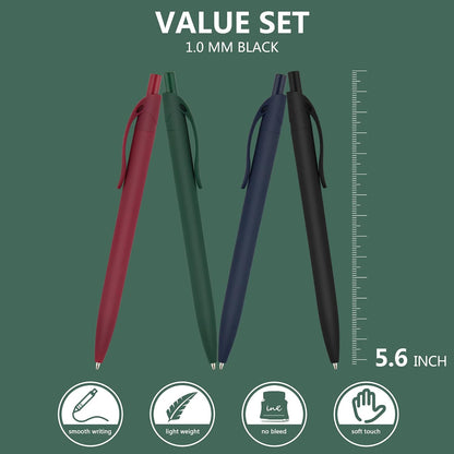 Deegtran 100 Pack No Bleed Black Barrel Click Pens, Wholesale Retractable Ballpoint, Medium Point, Smooth Ink, 1.0MM Black Ink