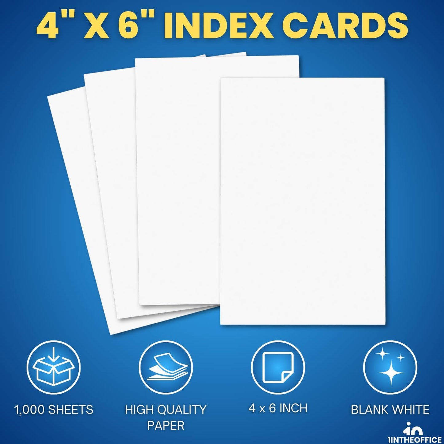 1InTheOffice White Memo Loose Sheets 4x6, Unruled, Plain White, 1000/Pack