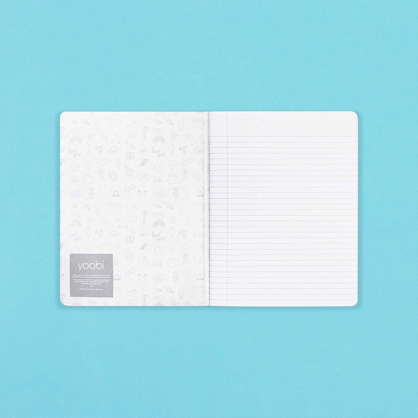 Yoobi College Ruled 8 x 10.5” Spiral Notebook Set – 3-Pack of 1 Subject Notebooks, Pink, Purple & Black Celestial Patterns – 150 Perforated 3-Hole Punched Sheets