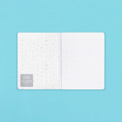 Yoobi College Ruled 8 x 10.5” Spiral Notebook Set – 3-Pack of 1 Subject Notebooks, Pink, Purple & Black Celestial Patterns – 150 Perforated 3-Hole Punched Sheets