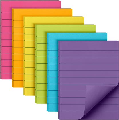 Mr. Pen- Lined Sticky Notes, 3" x 3", 12 Pads, 60 Sheets/Pad, Morandi Color, Bulk Sticky Notes with Lines, Ruled Post Stickies, Memo Pads, Self-Stick Note Pad for Office, School, Home, Study