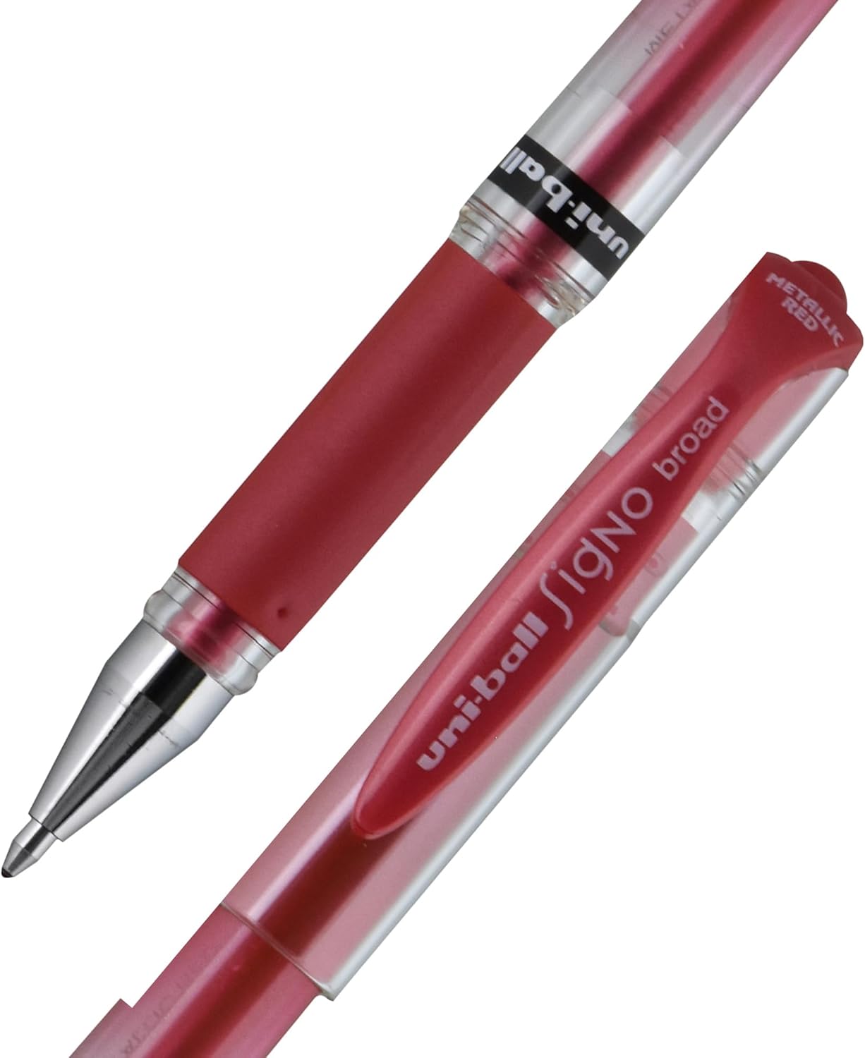 uniball Signo Gel Impact Pens, Bold Point (1.0mm), Metallic Pink Ink, 6 Pens