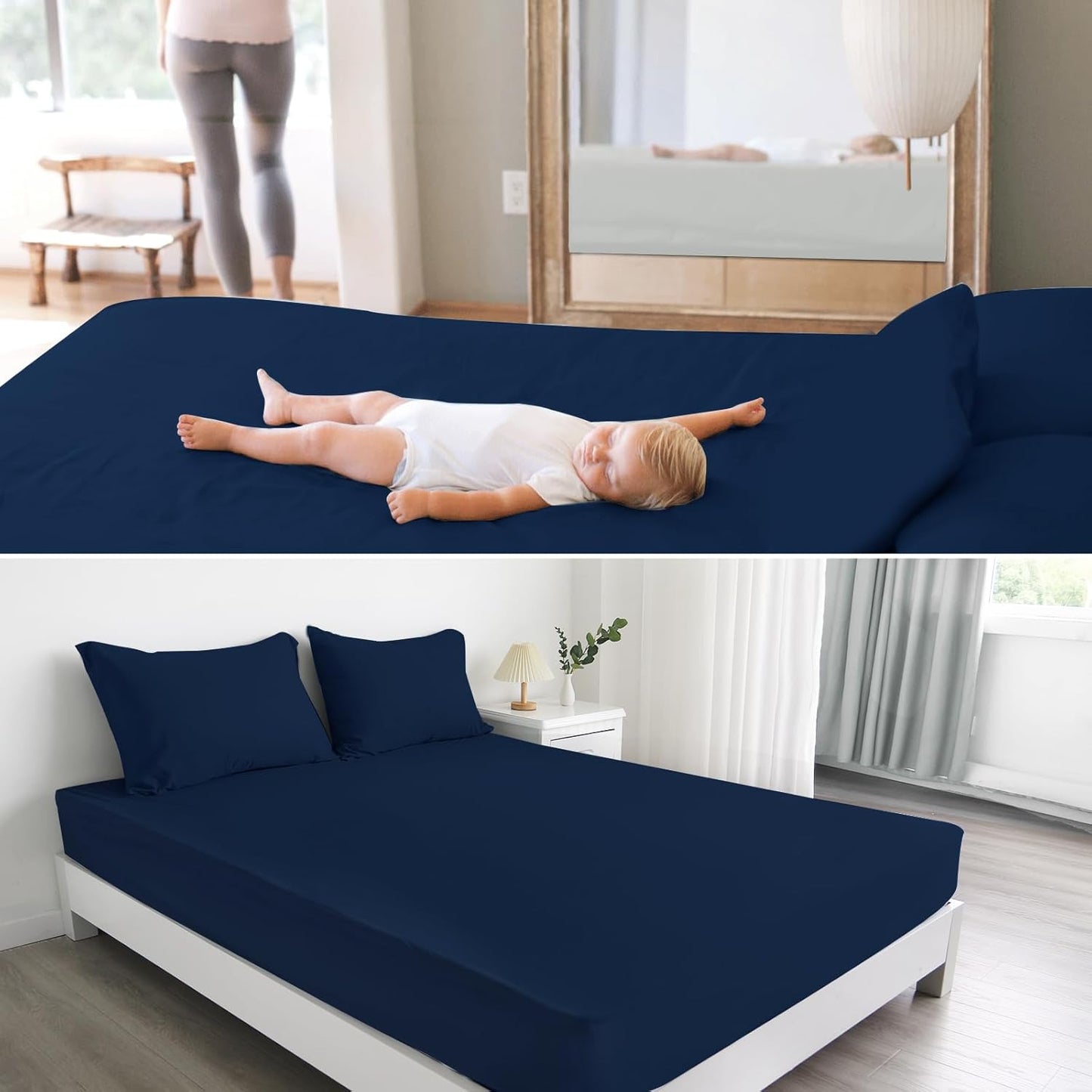 Magik & Kover Twin Mattress Protector Waterproof Cover 2 Pack, Waterproof Bed Twin Fitted Sheet Only, Machine Washable Deep Pocket Single Size Mattress Cover for Kids with Elastic Rubber Band, Grey