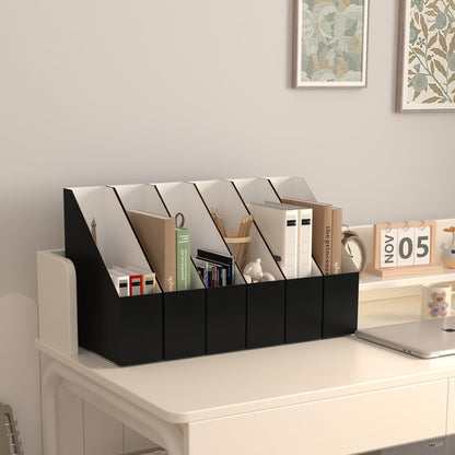 EXYGLO 12 Pack Brown Magazine File Holder, Cardboard Magazine Rack with Label, Foldable Storage Organizer Box for Book, Documents, 10x3.3x12 Inches