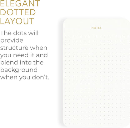Pinesman - Elegant Desk Notepads for Professionals, Executive's Memo Pads, Minimalist, Gold Foiled, Lined Layout, 3 Pack, 225 Sheets Total (75 Each), 6.3" x 3.9”, 80 GSM, Eco-friendly, FSC™ Certified