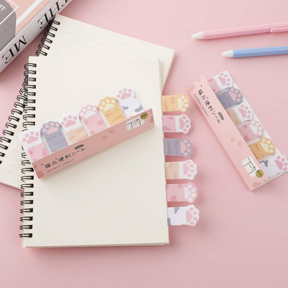cobee 360Sheets Cute Animals Sticker Bookmarks, 3 Packs Cat Paw Memo Pad Sticky Notes Self Adhesive Tab Notes Page Markers Flags Index Bookmark Marker Pad for Office School