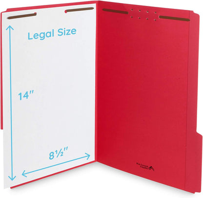 Blue Summit Supplies Blue File Folders with Fasteners, File Folders Legal Size, 1/3 Cut Reinforced Tabs, Durable 2 Prongs, Designed to Organize Standard Medical or Law Files, 50 Pack