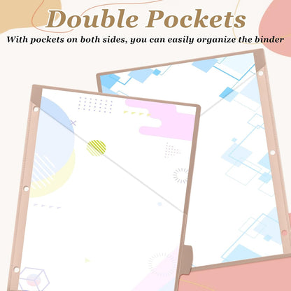 Epakh 12 Pcs Binder Dividers for 3 Rings Binders Index Dividers with Two Clear Pockets Plastics Sheets Protectors with Tab Labels for School Office Organization (Morandi)