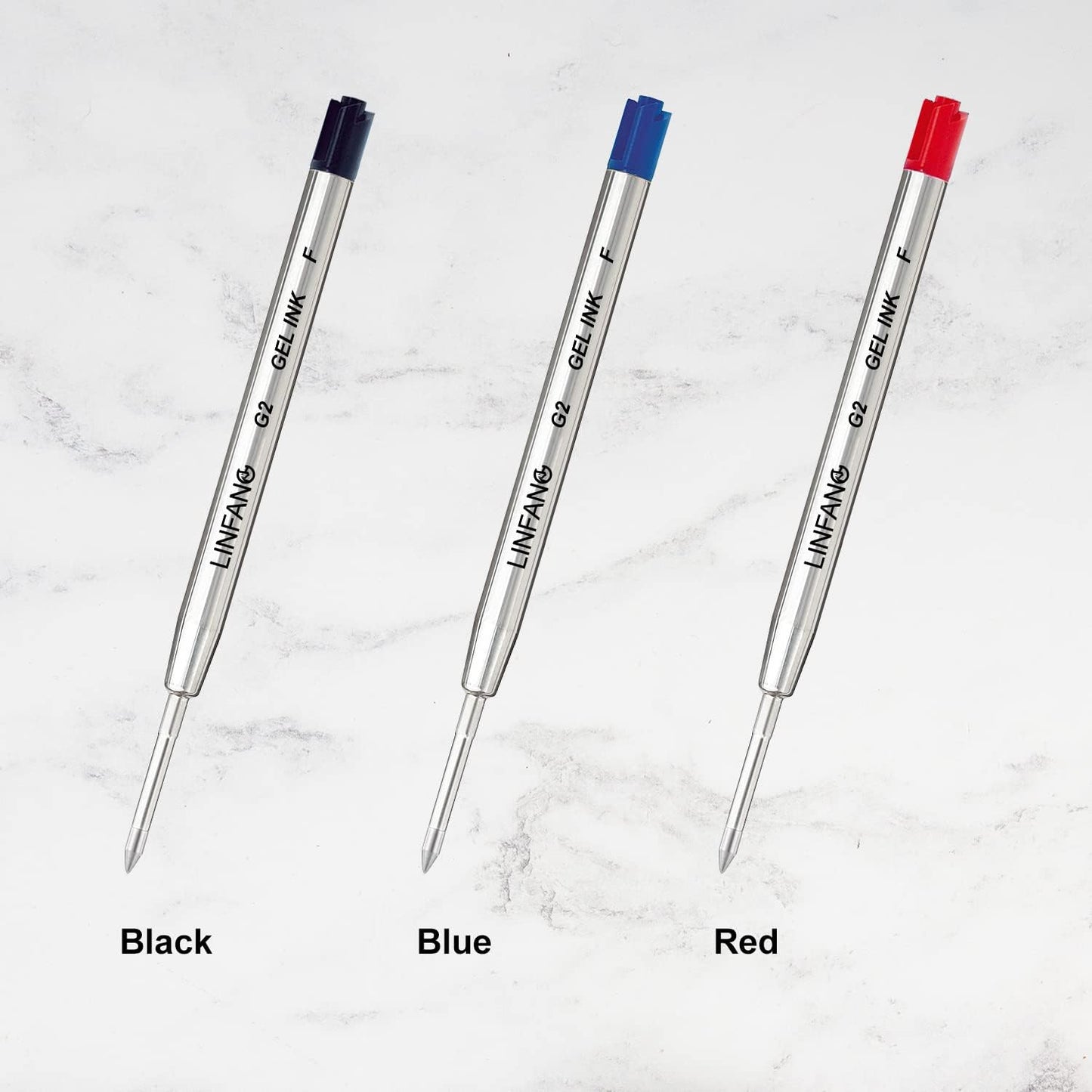 Black Gel Ink Pen Refills Ballpoint Black, 12 Pack Gel Pens Refills Fine Point 0.5mm Tip Smooth Writing Pen Refill (12 Black)