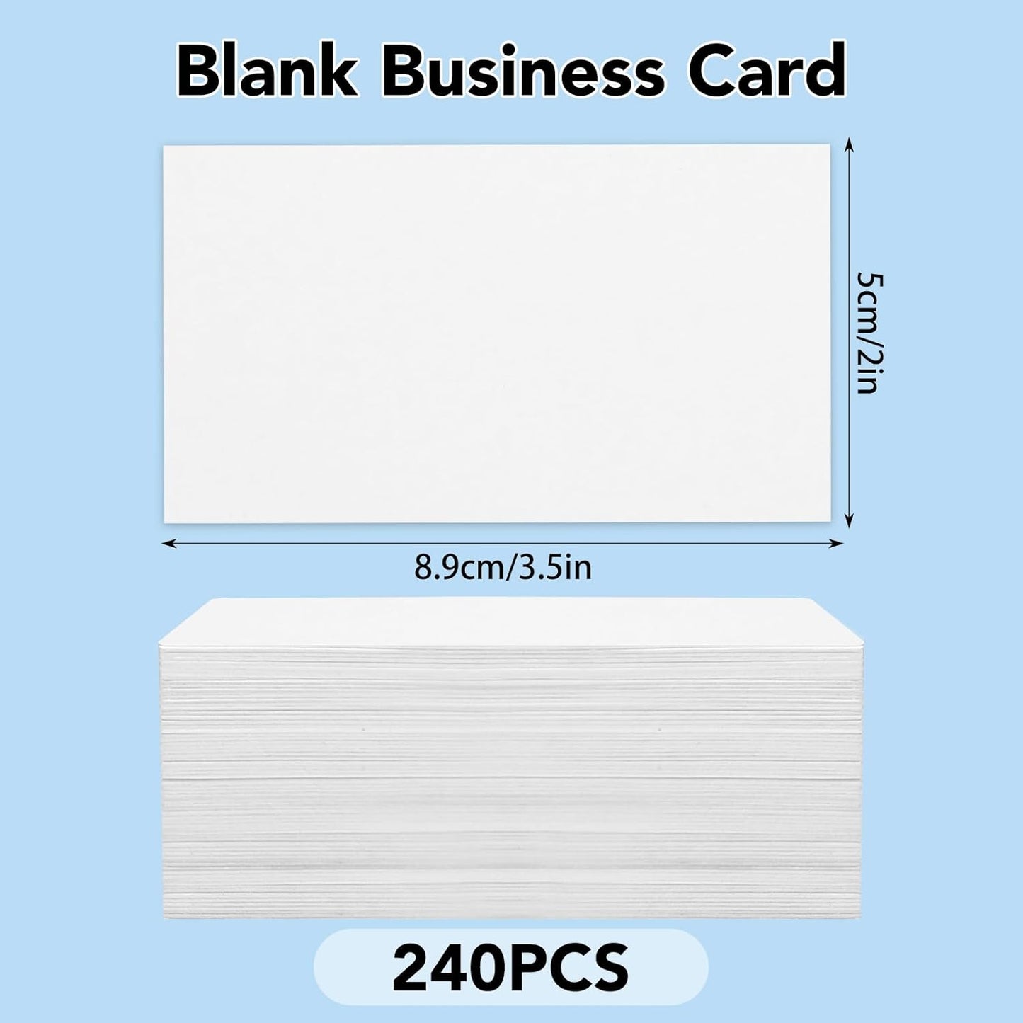 120 Pcs Blank Business Cards, 2x3.5in Small Index Cards, 350GSM Thick White Blank Note Cards for Business Study Index Invitation Playing