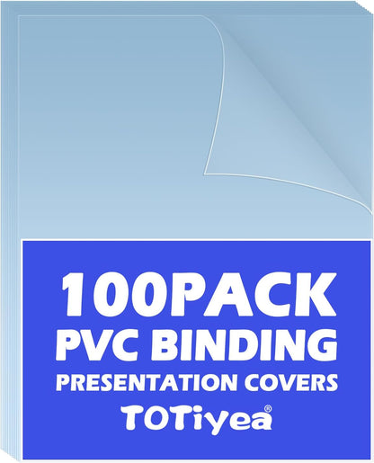 TOTiyea 200 Pack 5 Mil PVC Binding Presentation Covers, Clear Report Covers for Binding,8.5x11 Inches,Letter Size