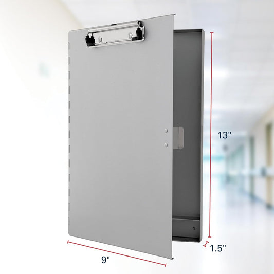 Saunders Metal Clipboard with Storage, Silver Single Layer Nursing Clipboard Folio, Letter Size Paper Organizer, Slim Steel Clip, Side-Open Form Holder for Office, School & Work - Made in USA