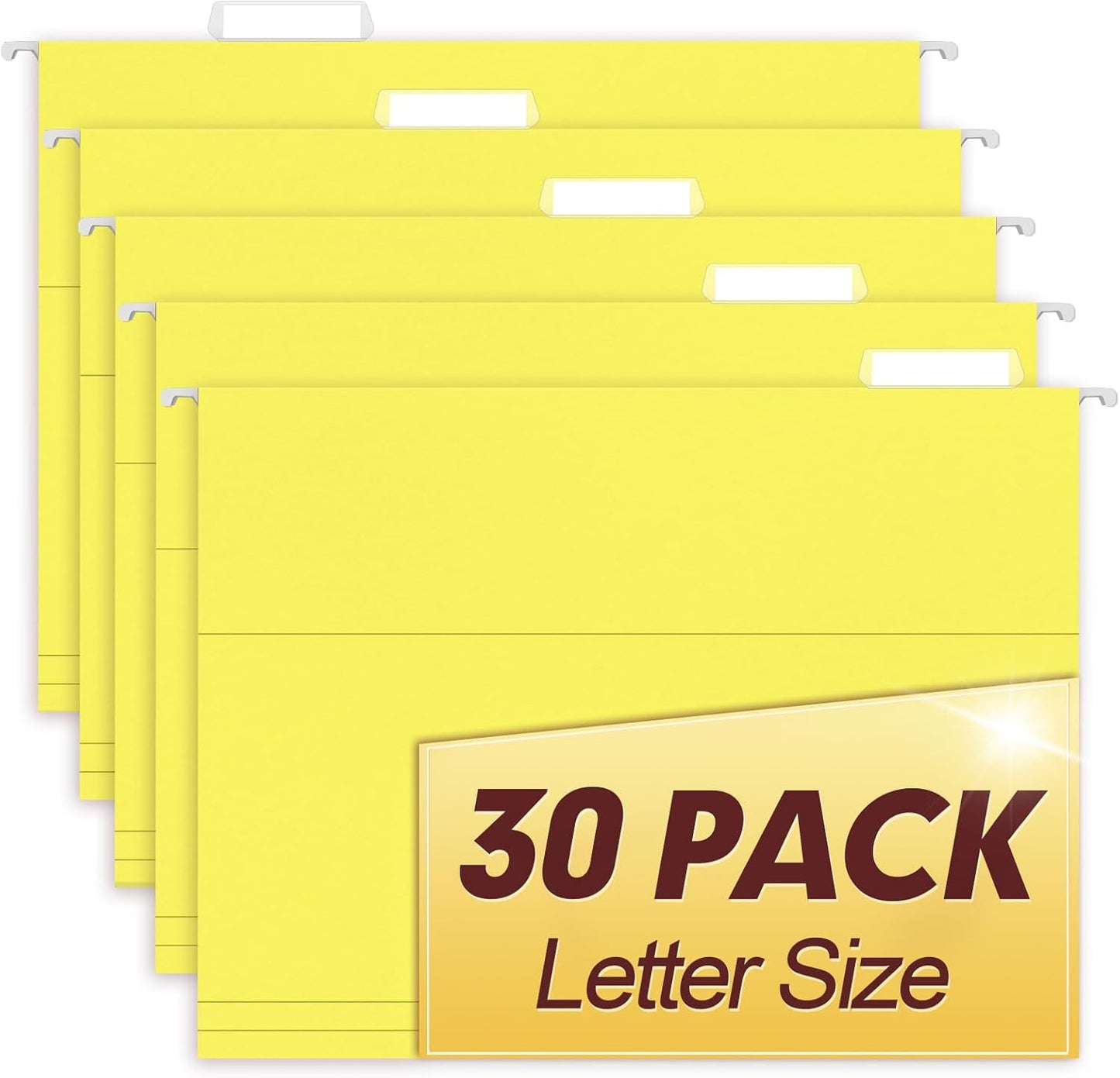HERKKA Hanging File Folders, 30 Pack Reinforced Letter Size Hanging Folders, Designed for Bulky Files, Filing Cabinet, 1/5-Cut Adjustable Tabs (Blue)