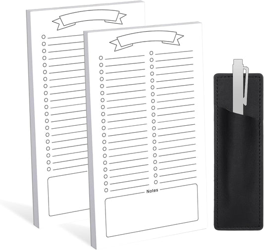 Thboxes 2 Pack Grocery List Magnet Pad for Fridge with Pen Holder, Total 120 Sheets Magnetic Note Pad for Fridge Full Back Magnet Shopping List, To Do List, Memo Notepads, 4.5x7.5(Funny Animal)