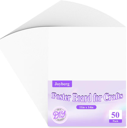 Joyberg 18Pack Poster Board, 11in x 14in White Poster Boards, Posterboard, Poster Board Paper for Crafts, DIY, Drawing