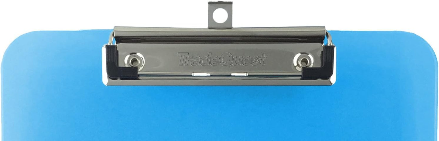 Trade Quest Plastic Clipboard Opaque Color Letter Size Low Profile Clip (Pack of 6) (Black)