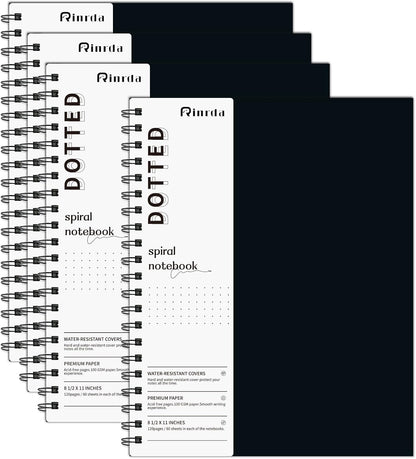 Large Lined Notebook Spiral Notebook 8.5" x 11"-4 Pack LINED Notebook 7mm Ruled Hardcover Notebook 120 Pages 100 GSM Thick Paper Notebook Hardcover Journal for School, Office,Study and Notes