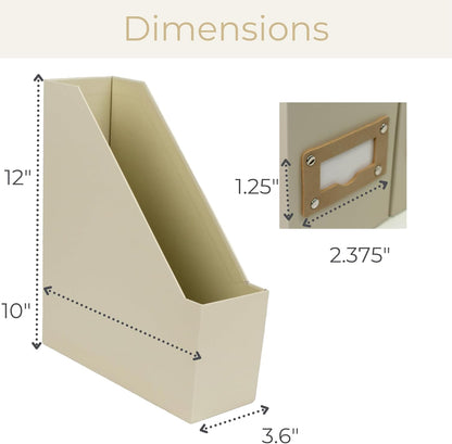 BLU MONACO Foldable Black Magazine File Holder | Set of 6 Cardboard Desk Organizer Boxes | Vertical Magazine File Holder | Standing File Holder | Office Classroom or Home