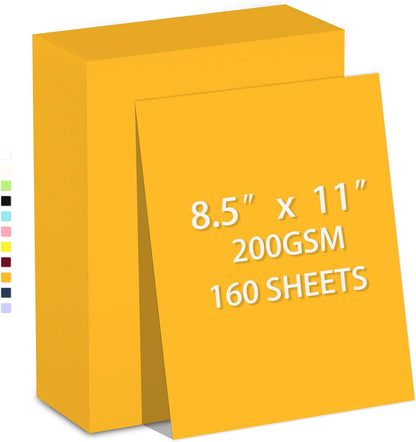 160 Sheets White Cardstock 8.5 x 11 Heavyweight Weight 200gsm Card Stock Paper for Printing, Crafts, Invitations | Smooth Printer Cardstock Paper | Bulk Construction Paper DIY & Professional Use